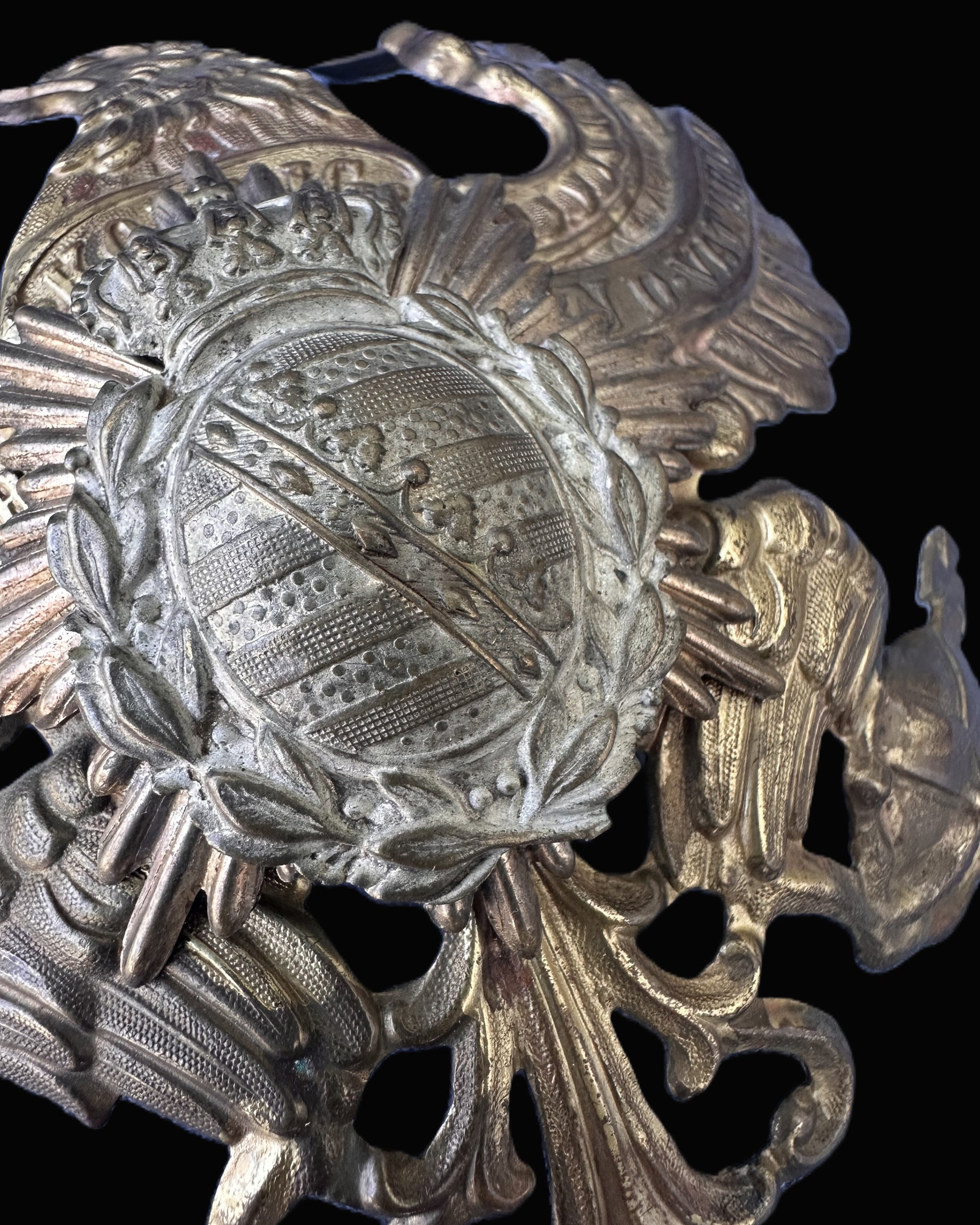 Saxon Officer Pickelhaube Front Plate (Wappen) – Königreich Sachsen Variant