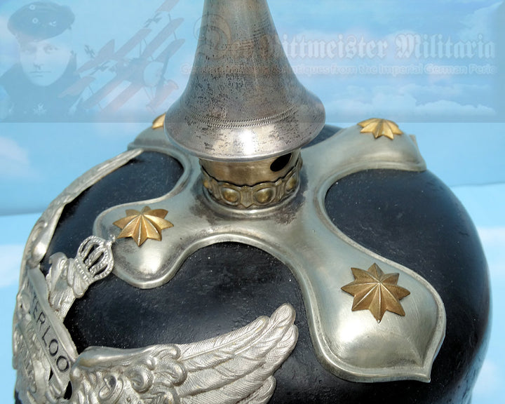 Prussia/Hannover Officer's Pickelhaube for Officer in Dragoner Rgt 16 - Derrittmeister Militaria Group
