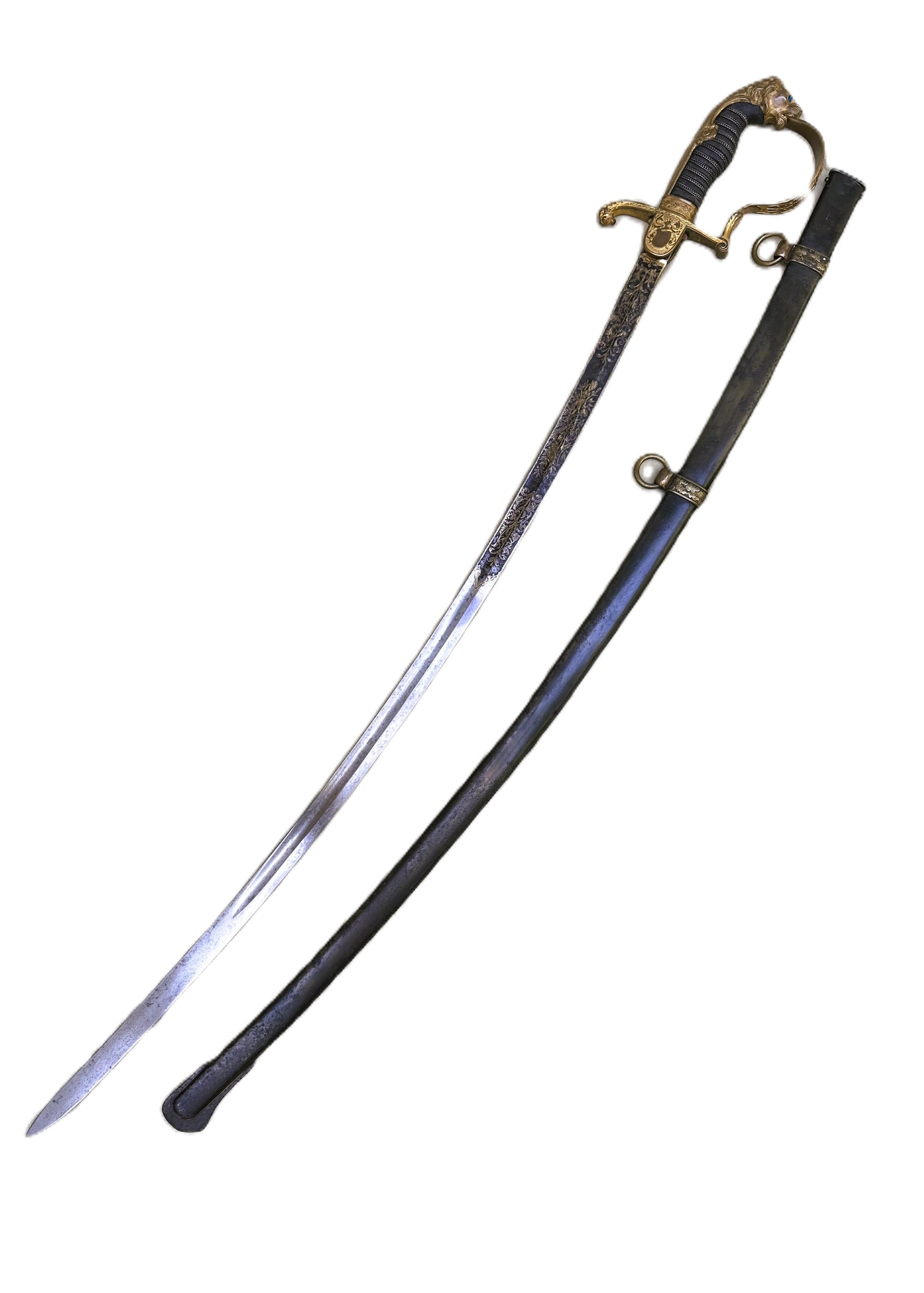 PRUSSIA – PRESENTATION SWORD – LION'S HEAD – 1. POSENSCHES FELD-ARTILLERIE-REGIMENT NR 20