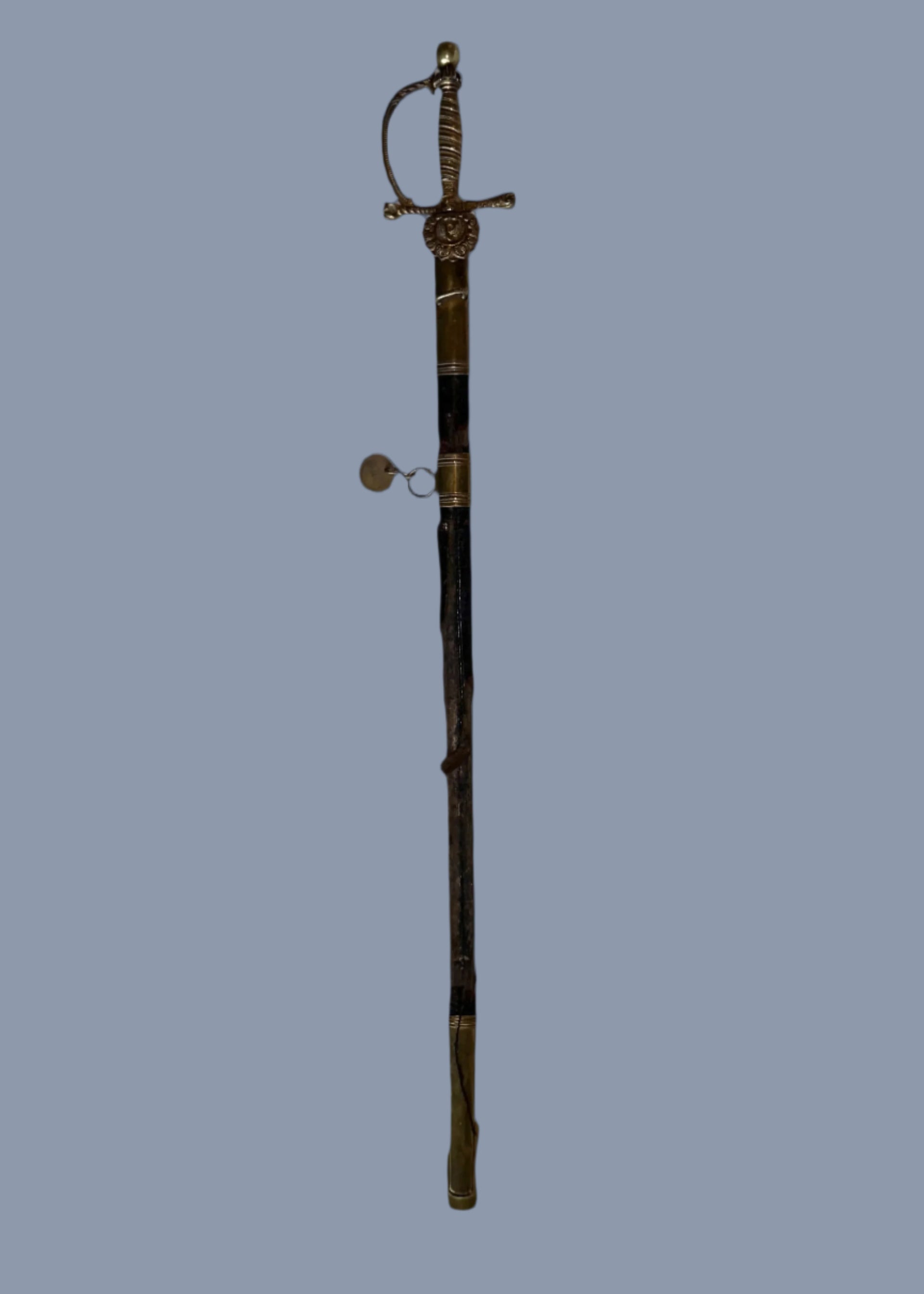 Imperial German Reichsbahn Official’s Sword – Gilt Floral Hilt with Engraved Scabbard Fittings