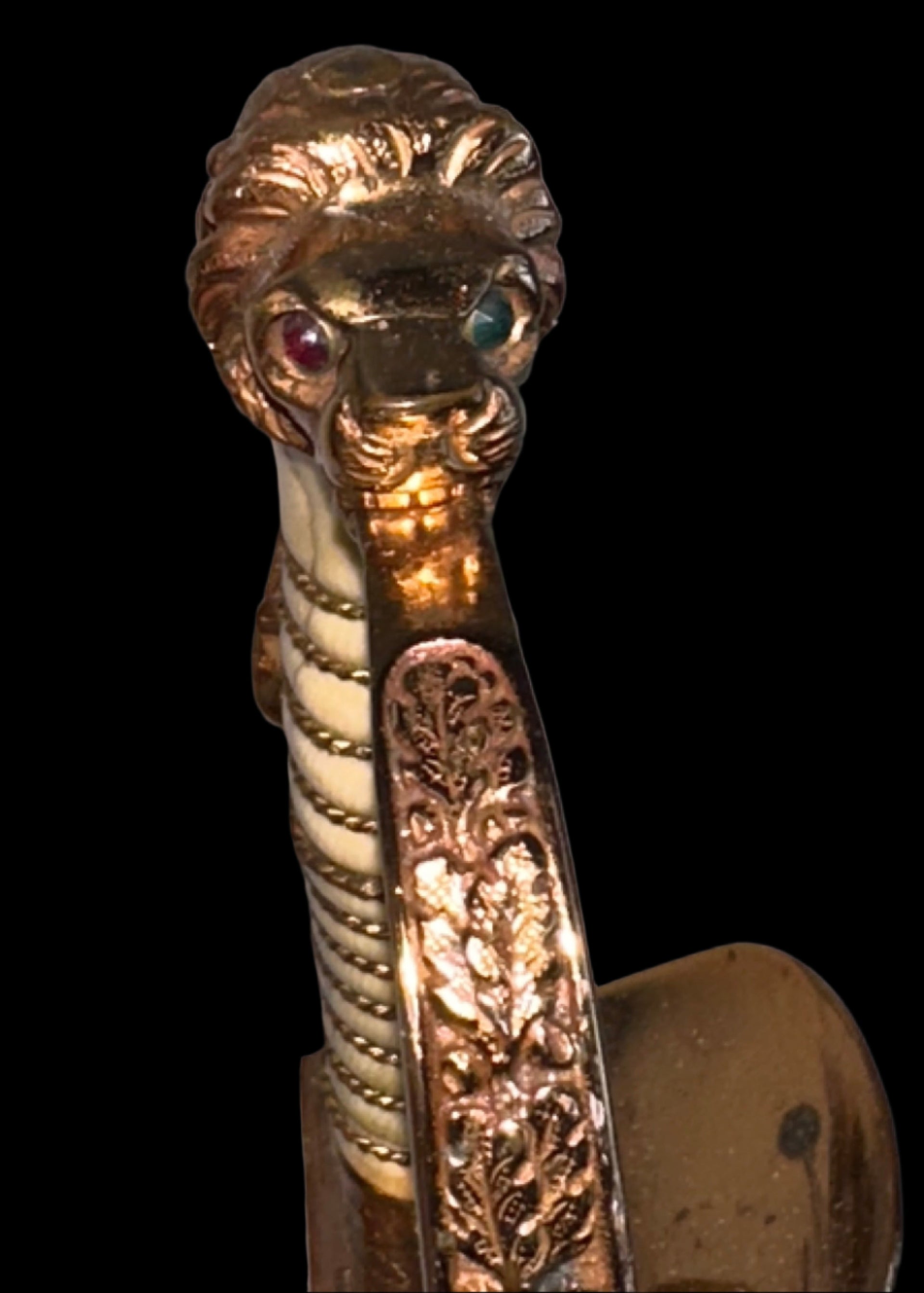 German Officer’s Sword – Damascus Blade, Gilded Hilt, Ivory Grip