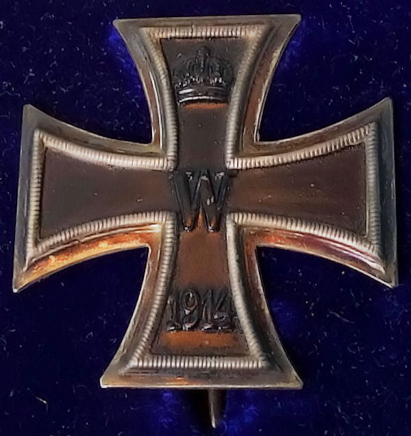 German Iron Cross 1914 1st Class with Original Presentation Case and Shipping Container - Derrittmeister Militaria Group