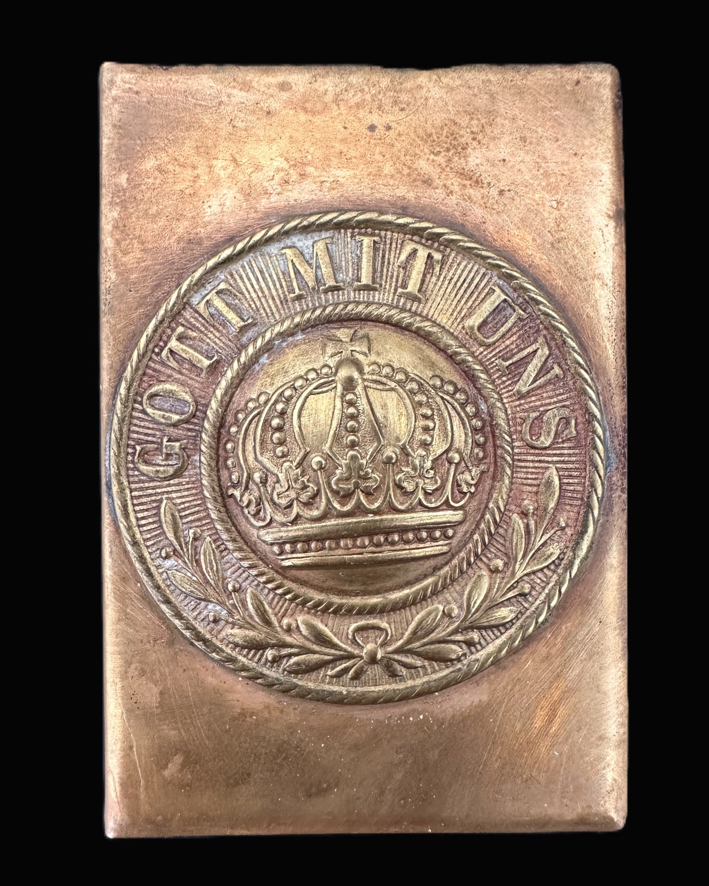 WWI Imperial German "Gott Mit Uns" Trench Art Matchbox Holder