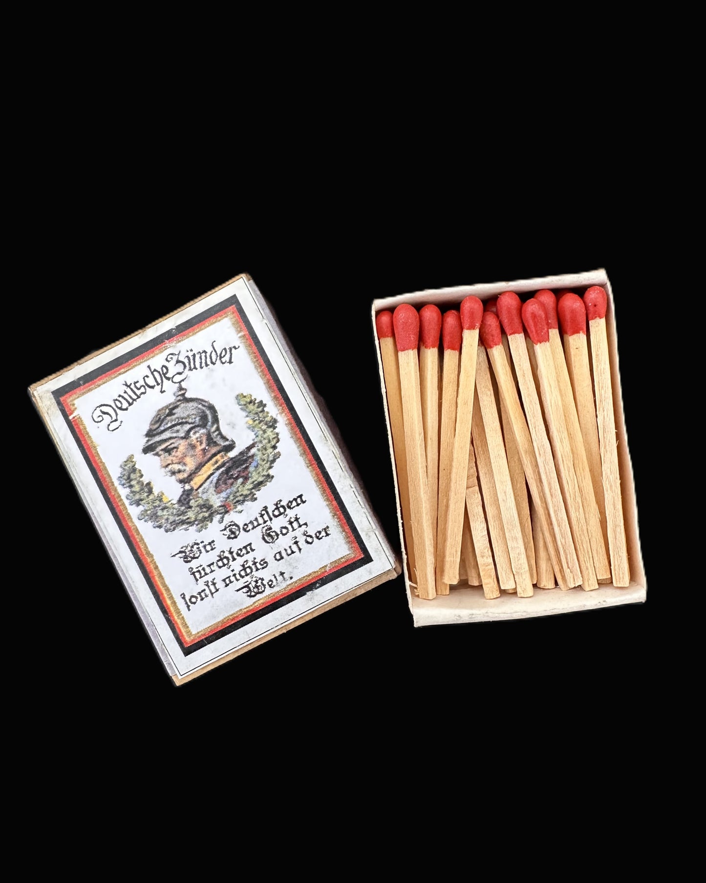 WWI Imperial German "Gott Mit Uns" Trench Art Matchbox Holder