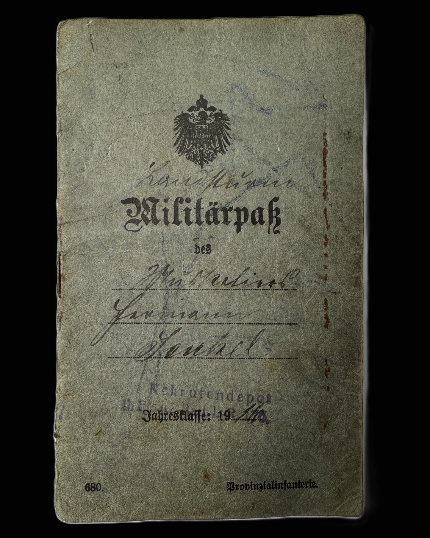 WWI German Militärpaß – Hamburg Vulcan-Werke – Named to Sennholz