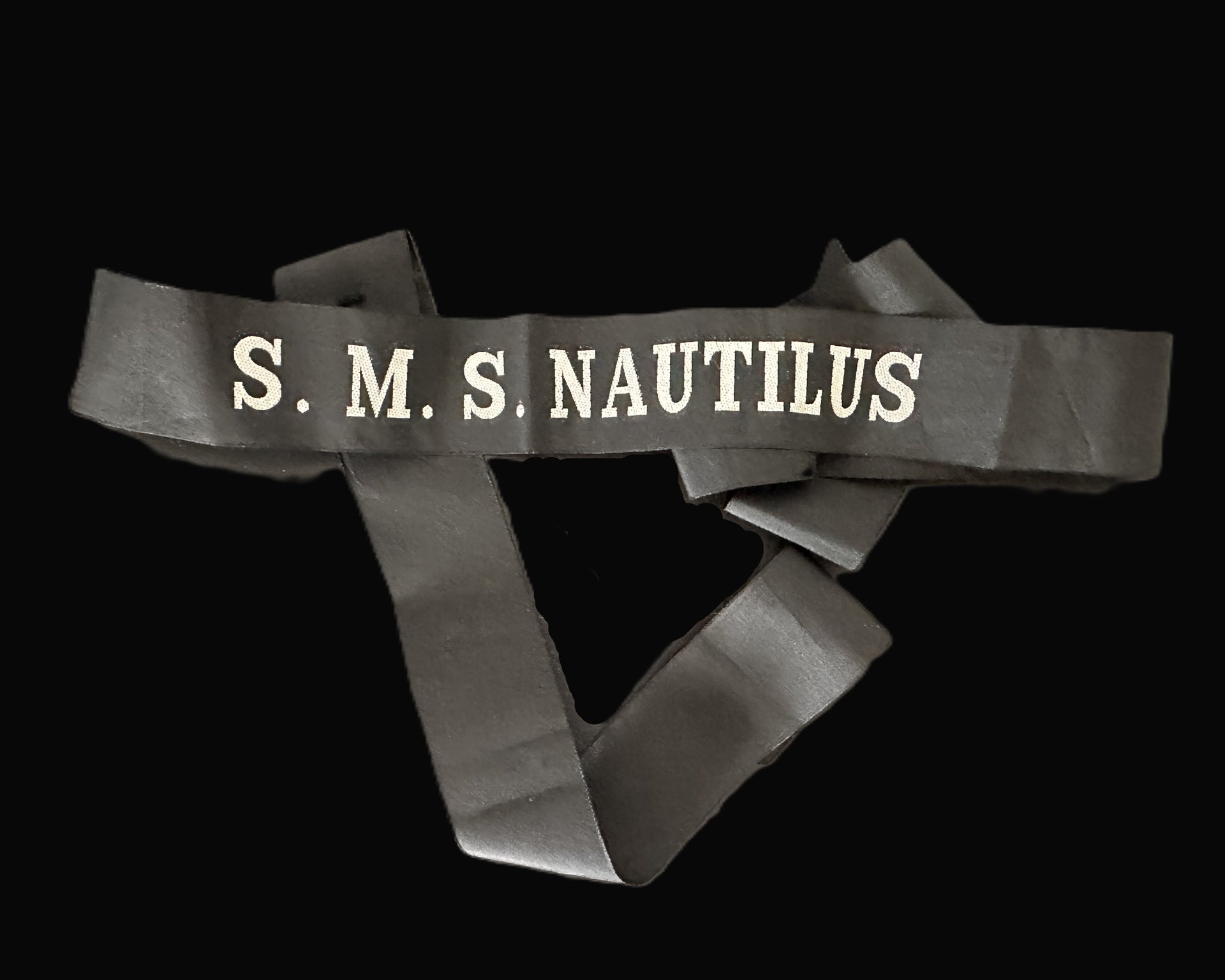 Imperial German Navy S.M.S. Nautilus Cap Tally – Rare Original Example