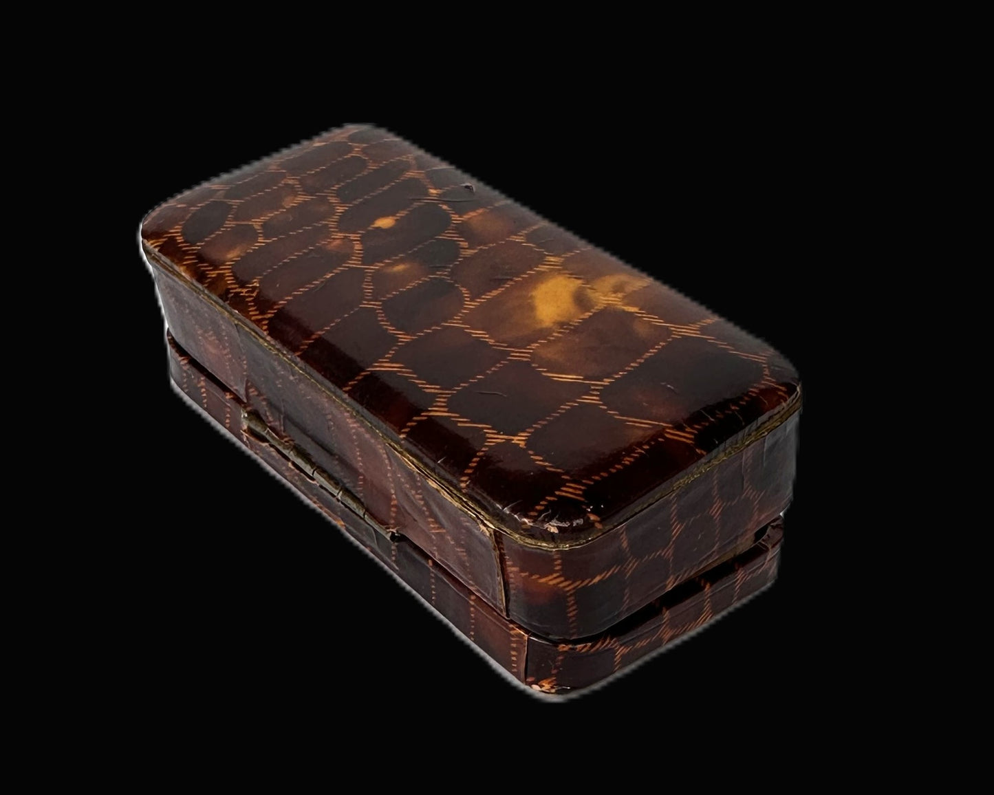 Vintage German Faux Tortoiseshell Double Ring Box – Velvet Interior