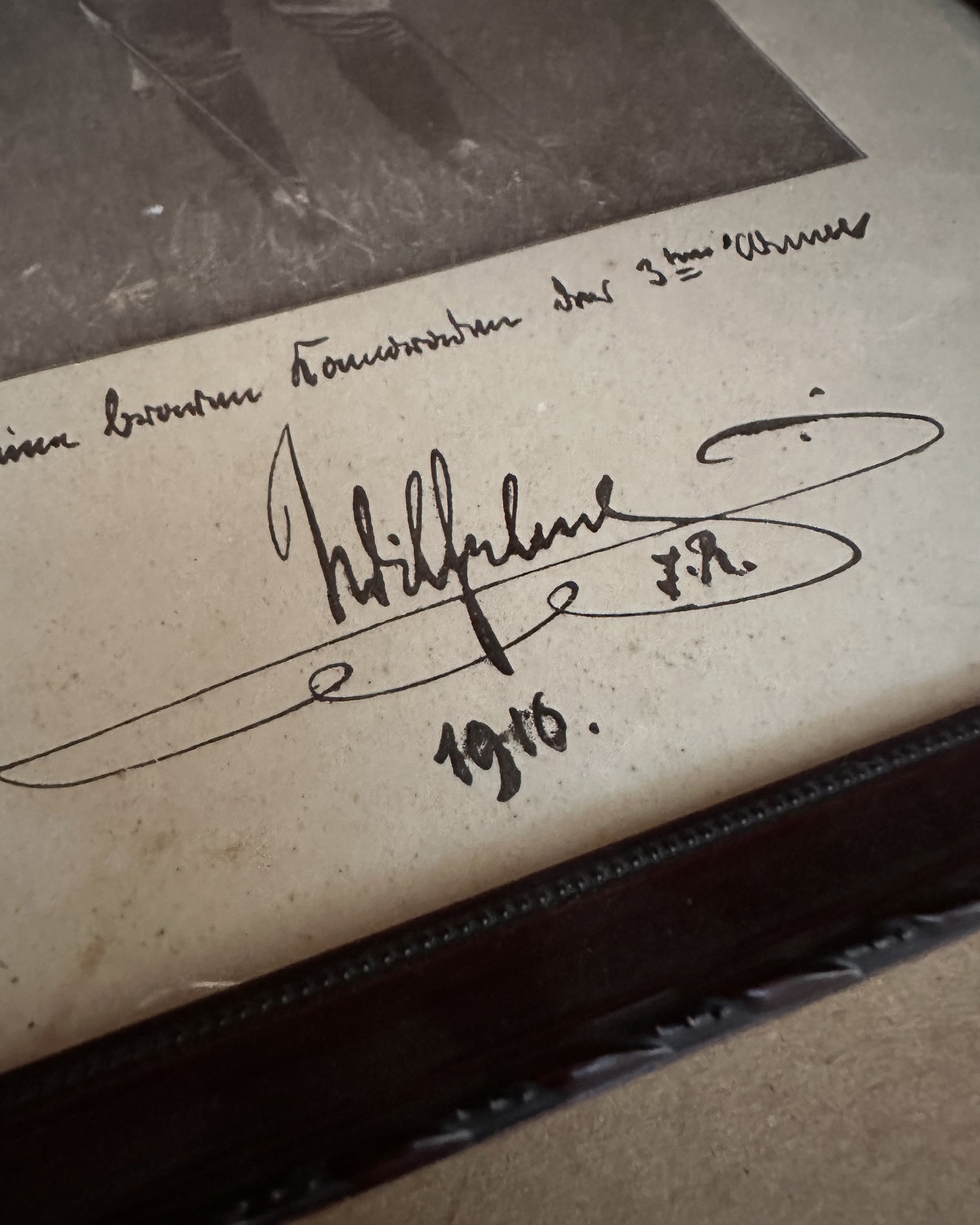 Framed Photograph of Kaiser Wilhelm II – Signed & Dated 1916