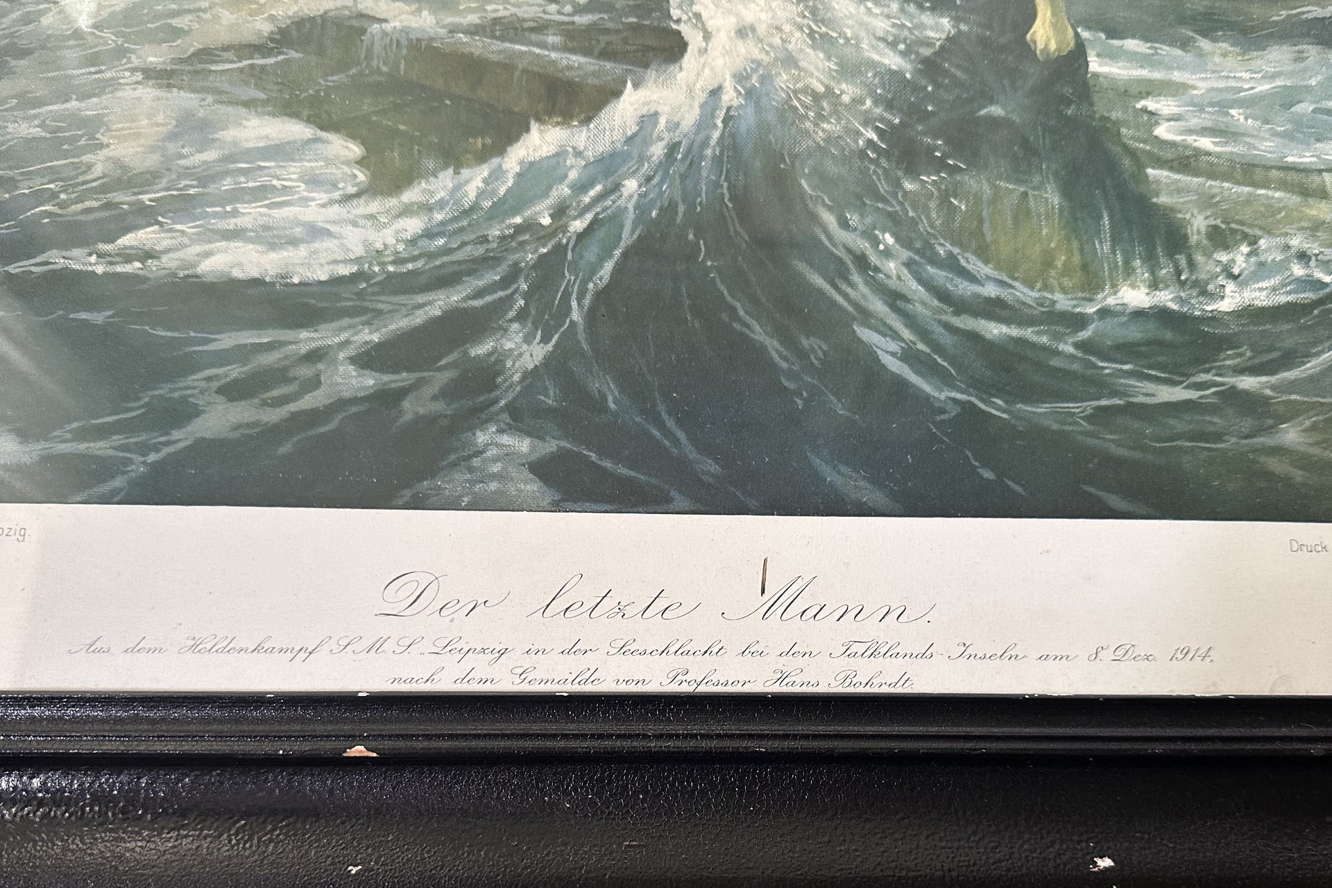 Framed WWI Naval Print – “Der letzte Mann” by Hans Bohrdt (The Last Man