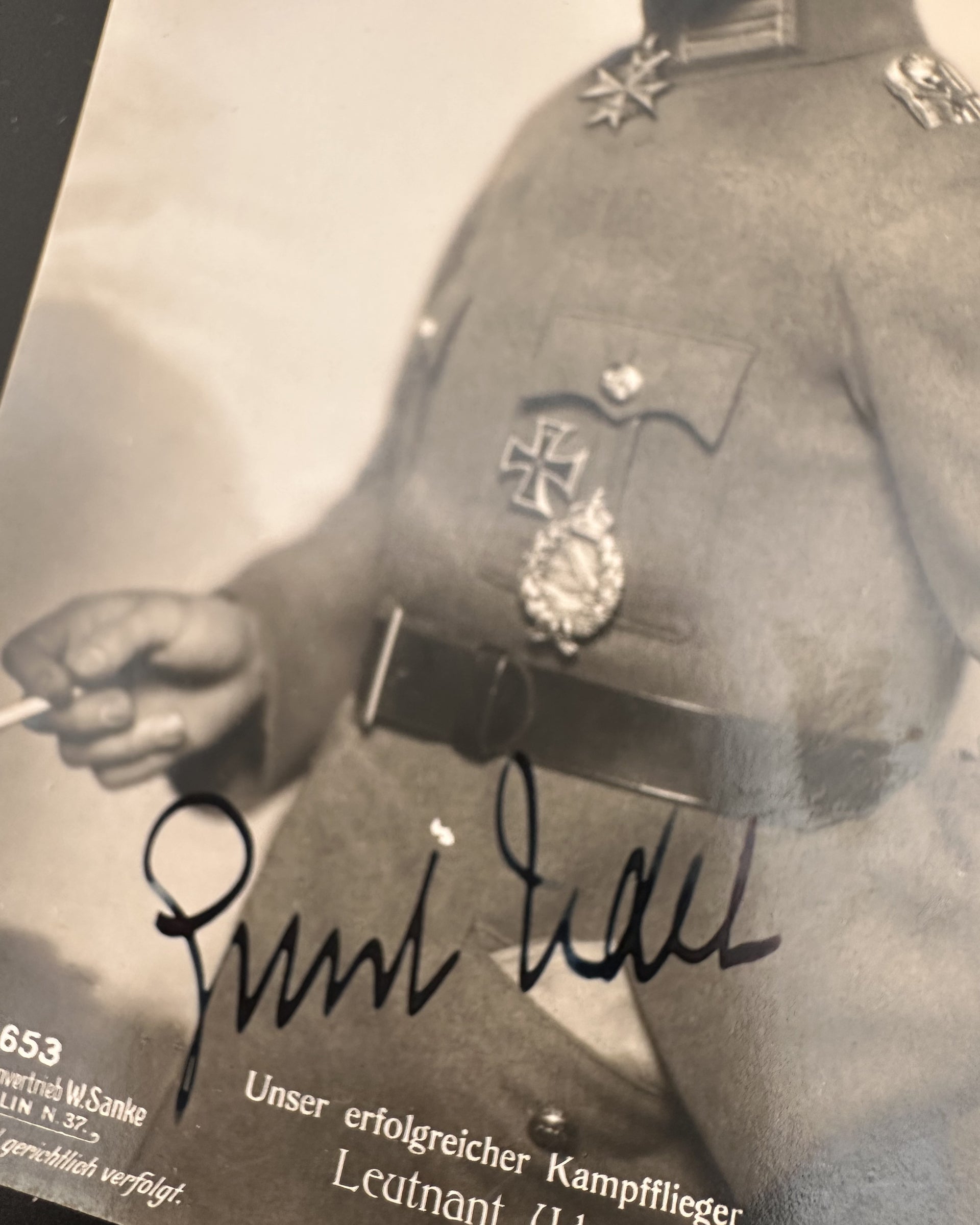Signed Postcard of Lieutenant Ernst Udet, German Fighter Ace and Aviation Pioneer