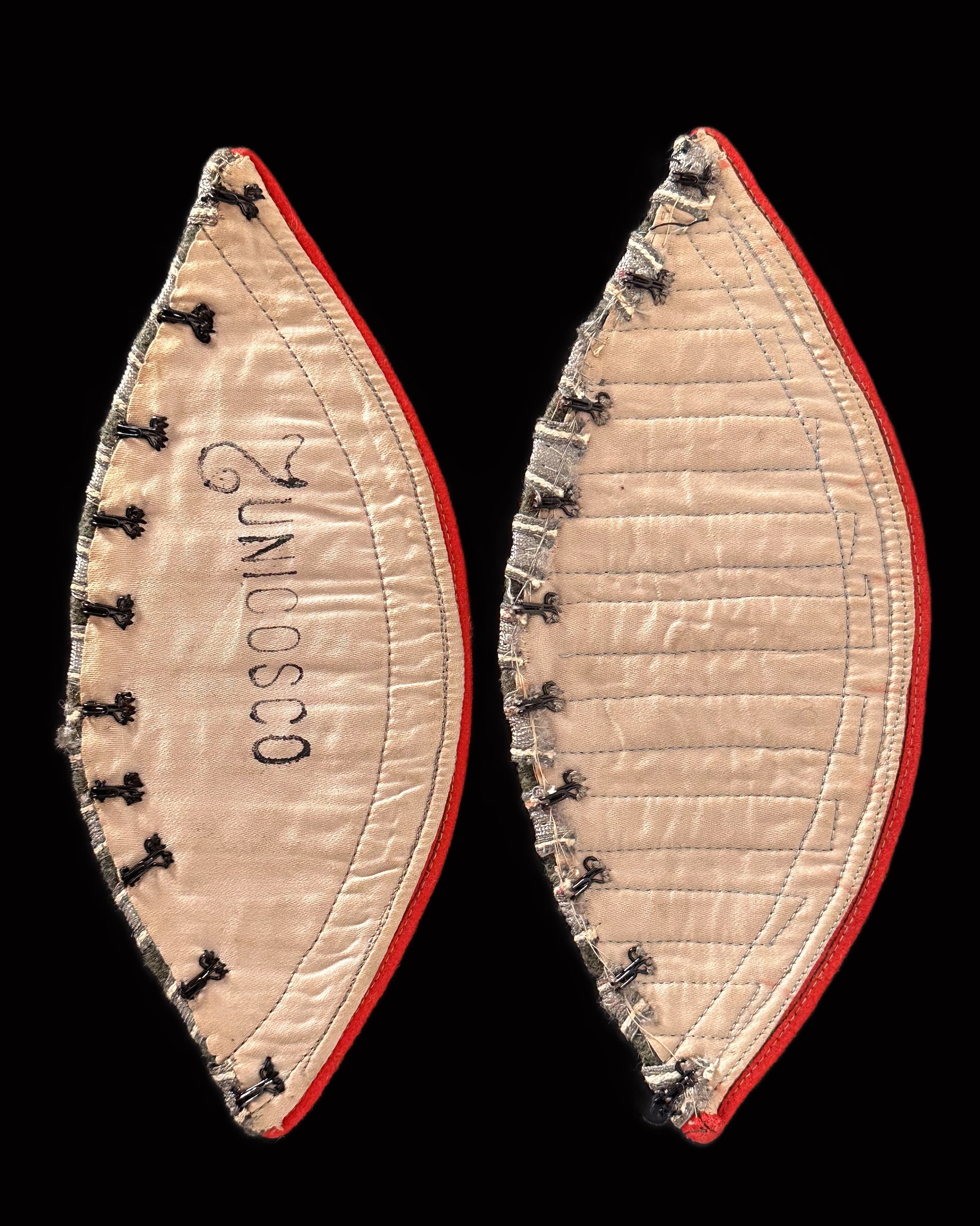 Imperial German Musician’s Swallow’s Nests (Silver Bullion with Red Piping)