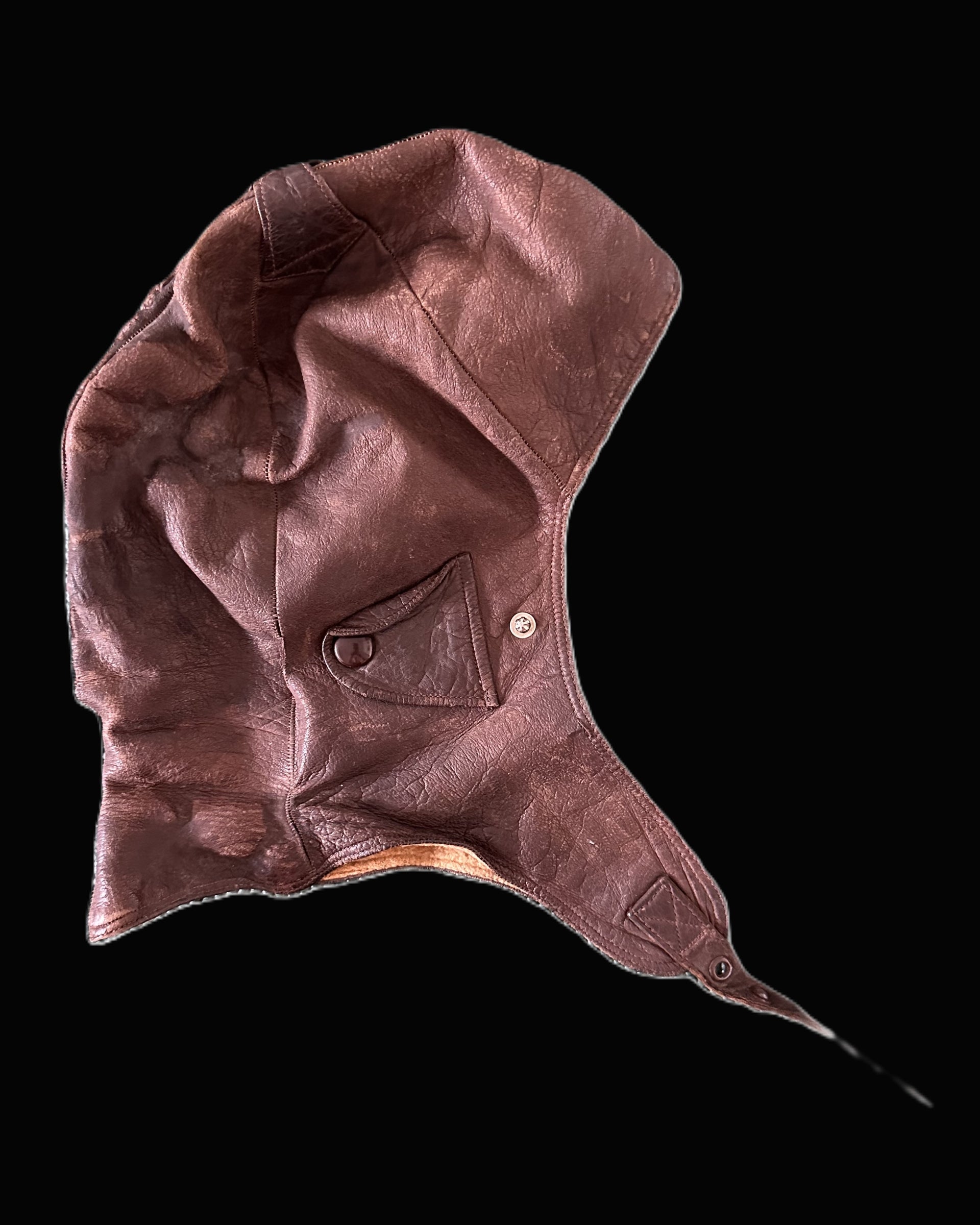 WWI German Leather Aviator’s Helmet – Classic Imperial Flight Gear with Original Details