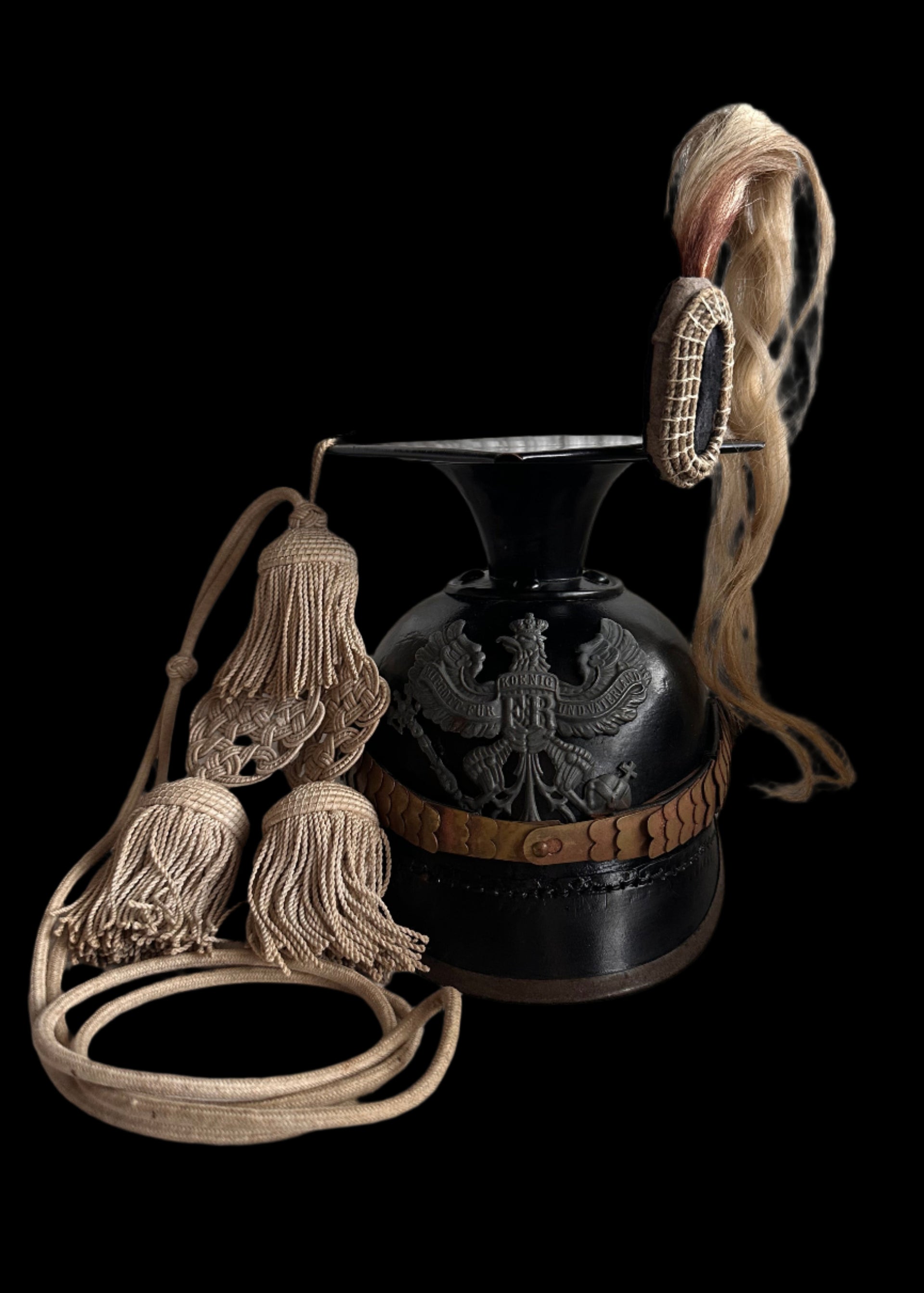 Prussian EM Ulan Tschapka – Pre-1897, Line Regt, Subdued Wartime Gray Wappen