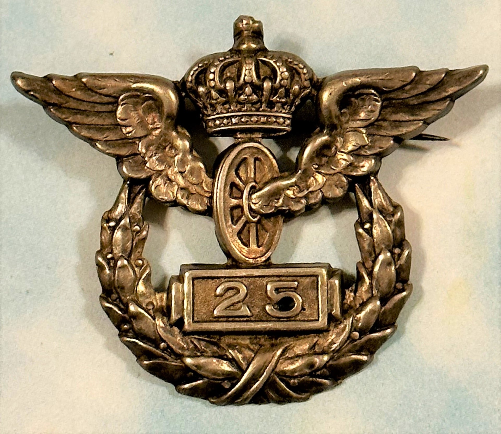 Germany Badge for 25 years Long Service in the Railway System for 25 years - Silver Hallmarking - Derrittmeister Militaria Group