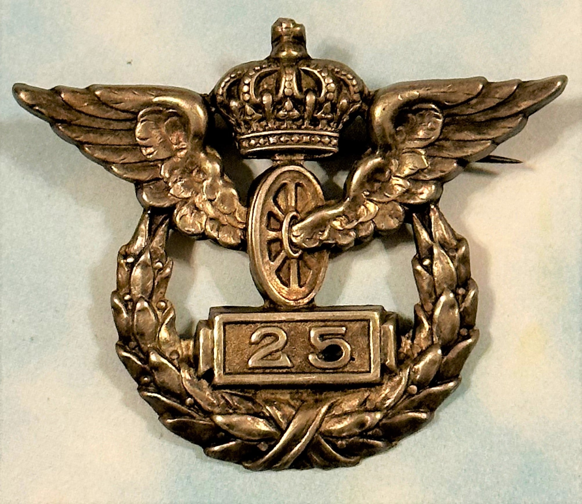 Germany Badge for 25 years Long Service in the Railway System for 25 years - Silver Hallmarking - Derrittmeister Militaria Group