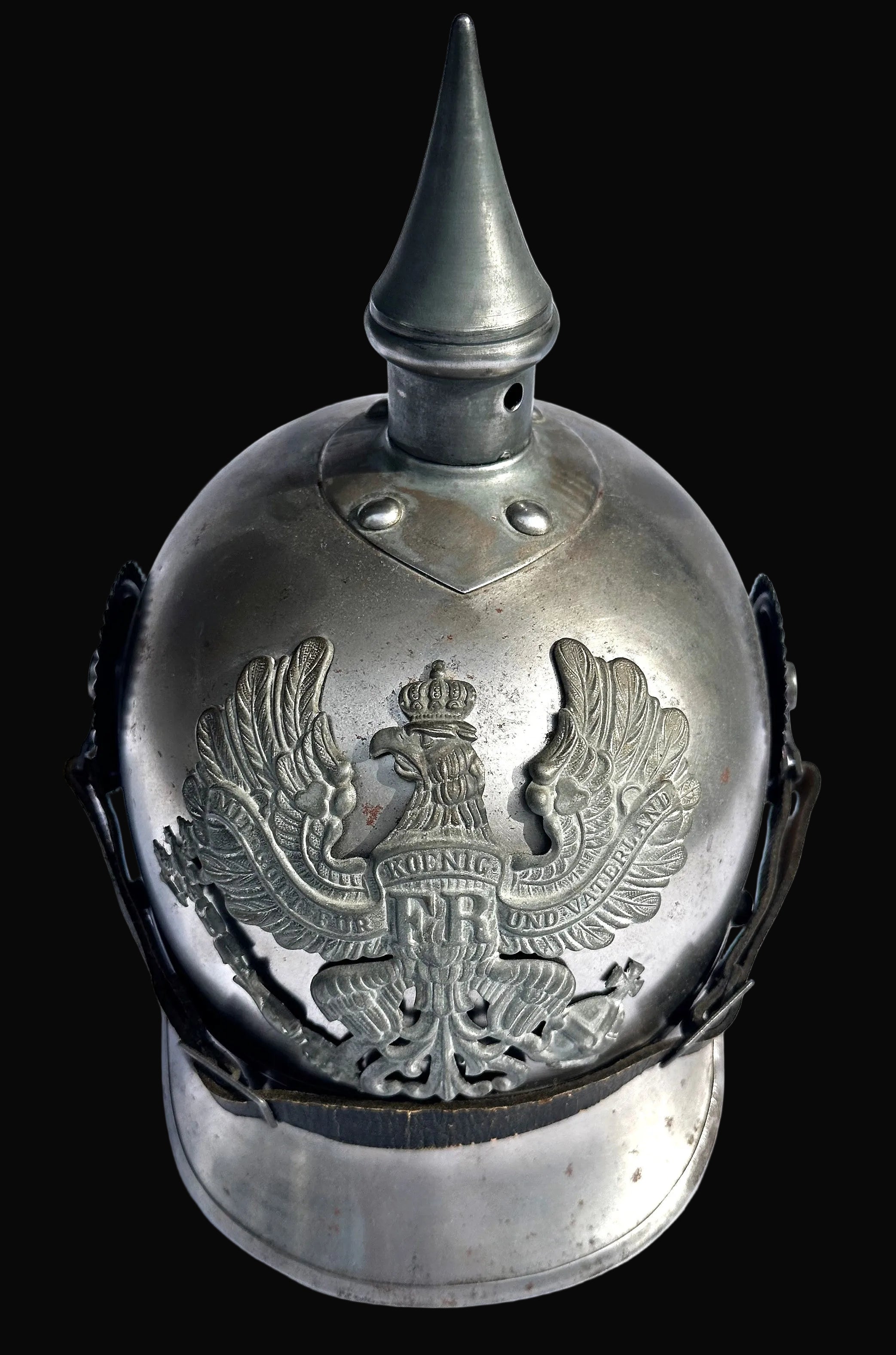 german kaiser motorcycle helmet Prussia Spiked Helmet Metal for Enlisted Man in Cuirassier
