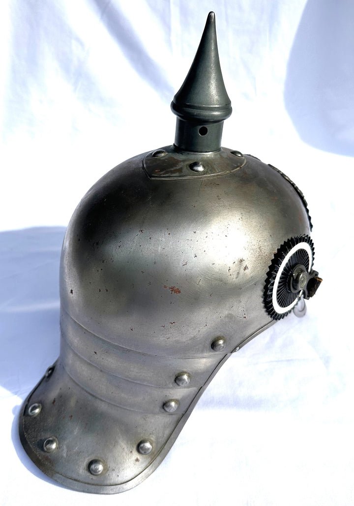 Prussia Spiked Helmet Metal for Enlisted Man in Cuirassier - Derrittmeister Militaria Group