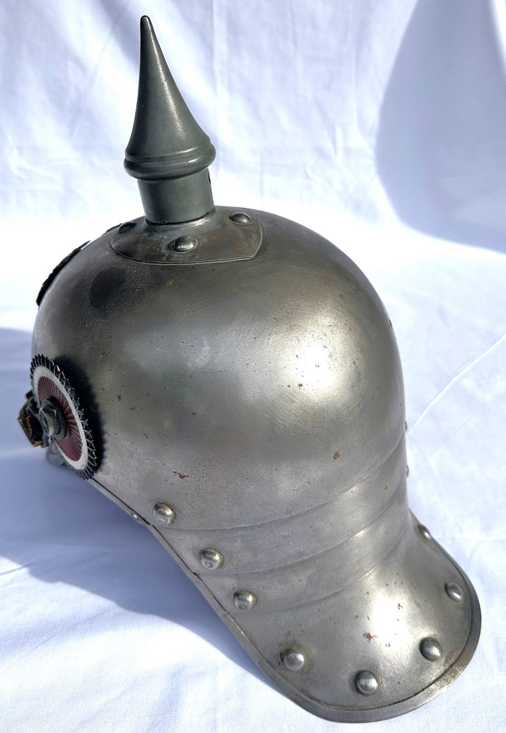 Prussia Spiked Helmet Metal for Enlisted Man in Cuirassier - Derrittmeister Militaria Group