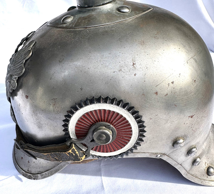 Prussia Spiked Helmet Metal for Enlisted Man in Cuirassier - Derrittmeister Militaria Group