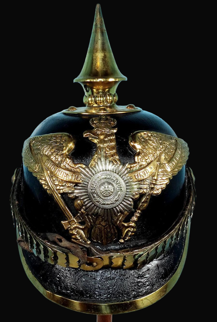 Prussia Pickelhaube / Spiked Helmet  for Enlisted Man / NCO (Non Commissioned Officer) in M1871 2. Garede Rgt zu Fus - Derrittmeister Militaria