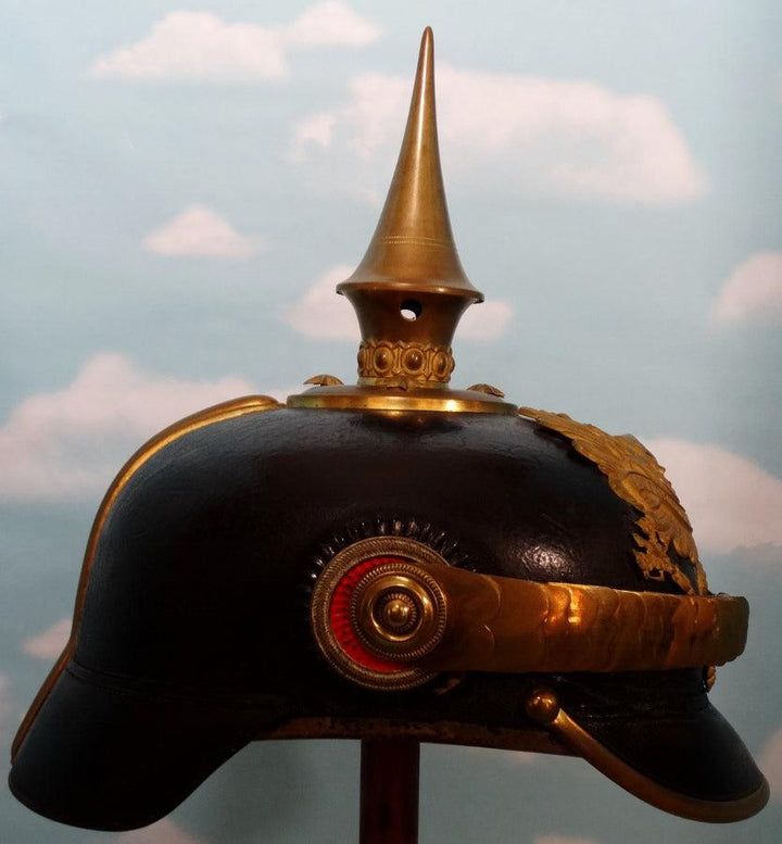 Prussia Pickelhaube / Spiked Helmet for Officer in Infanterie Rgt NR 74, NR 77, NR 78, NR 164, or NR 165 - Derrittmeister Militaria