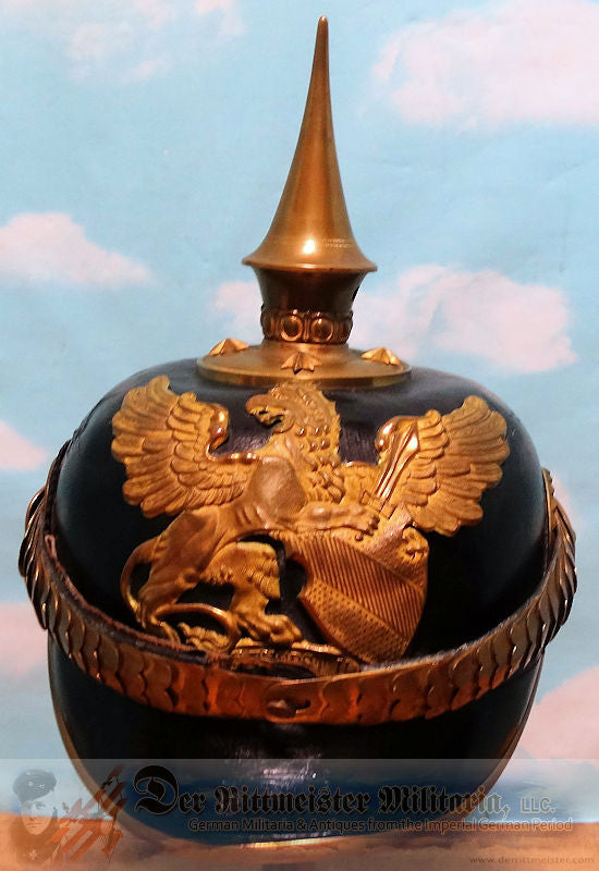 Rare Baden Artillery Regiment Pickelhaube - Identified Medical Officer - Derrittmeister Militaria Group
