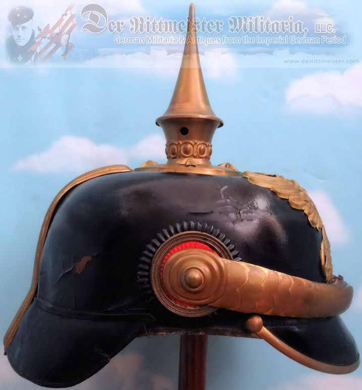 Rare Baden Artillery Regiment Pickelhaube - Identified Medical Officer - Derrittmeister Militaria Group