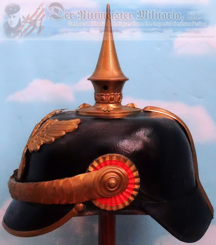 Rare Baden Artillery Regiment Pickelhaube - Identified Medical Officer - Derrittmeister Militaria Group