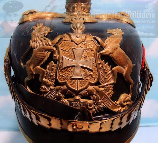 Wurttemberg Pickelhaube / Spiked Helmet for Reserve Officer in Infantrie - Derrittmeister Militaria