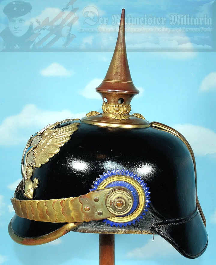 Braunschweig Pickelhaube / Spiked Helmet for Landwehr Officer in Infantry Rgt 92 - Derrittmeister Militaria Group