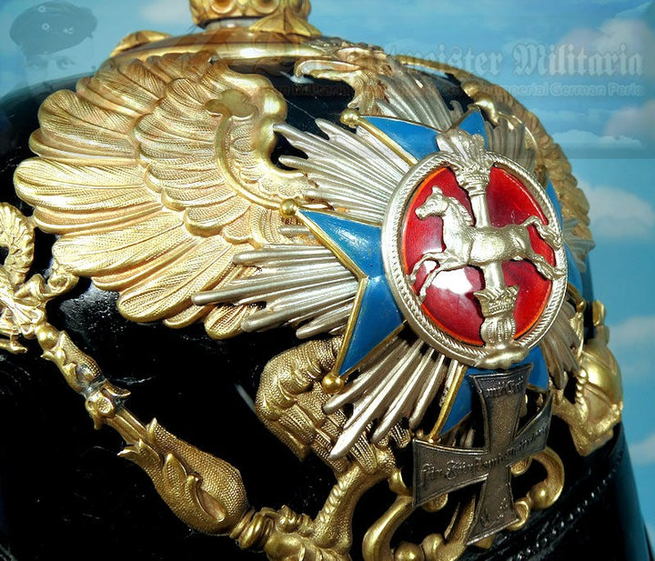 Braunschweig Pickelhaube / Spiked Helmet for Landwehr Officer in Infantry Rgt 92 - Derrittmeister Militaria Group
