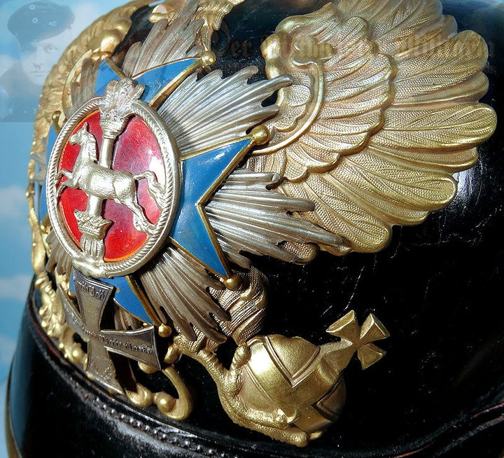 Braunschweig Pickelhaube / Spiked Helmet for Landwehr Officer in Infantry Rgt 92 - Derrittmeister Militaria Group