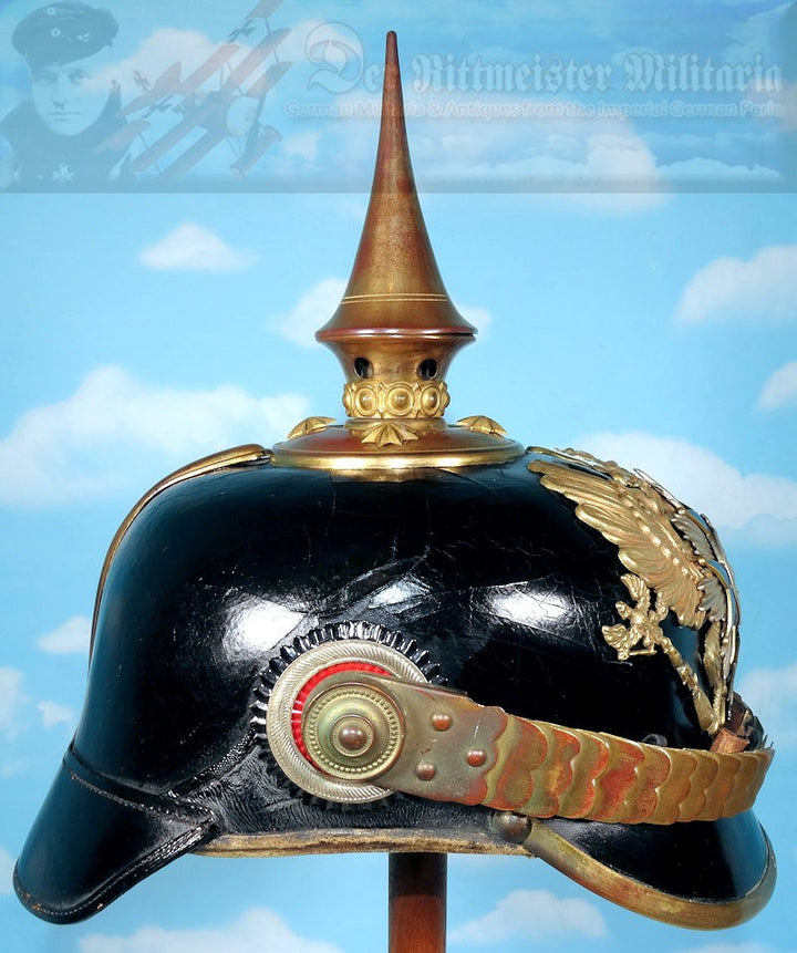 Braunschweig Pickelhaube / Spiked Helmet for Landwehr Officer in Infantry Rgt 92 - Derrittmeister Militaria Group