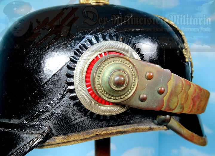 Braunschweig Pickelhaube / Spiked Helmet for Landwehr Officer in Infantry Rgt 92 - Derrittmeister Militaria Group