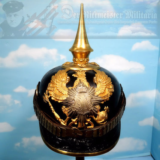 Anhalt Pickelhaube / Spiked Helmet for Officer in Infanterie Rgt 93 - Derrittmeister Militaria Group