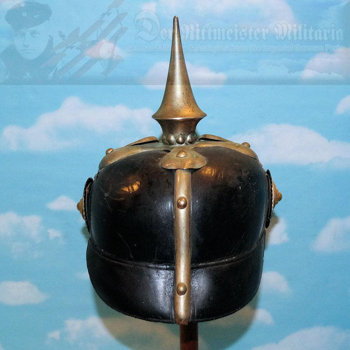 Prussia Pickelhaube / Spiked Helmet for OYV (one year volunteer) in 2 Garde-Dragoner-Regiment Kaiserin Alexandra von Rußland - Derrittmeister Militaria