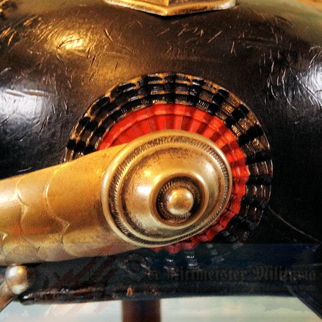 Wurttemberg Pickelhaube / Spiked Helmet for Officer in Dragoner-Regiment Königin Olga (1. Württ.) Nr 25 - Derrittmeister Militaria