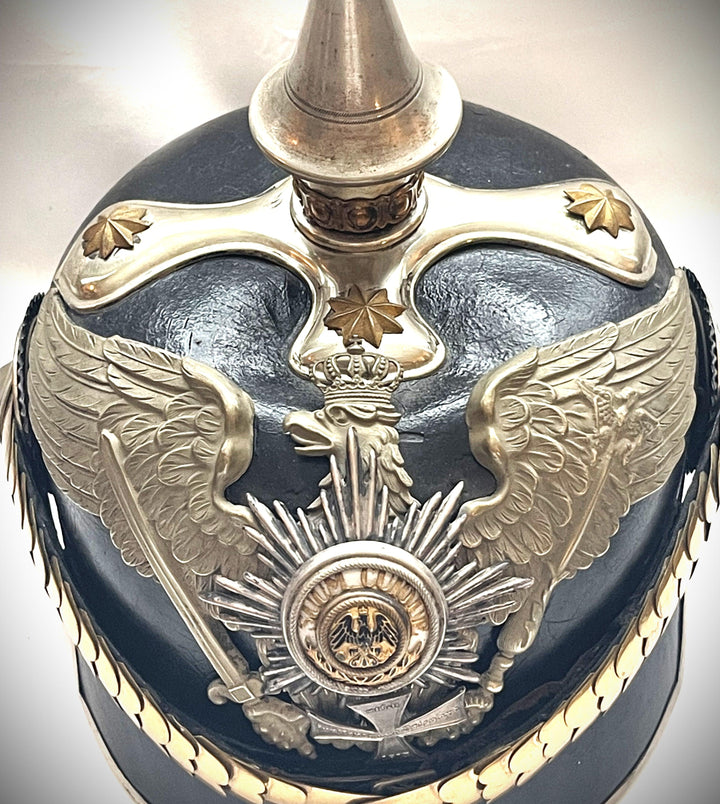 Prussia Pickelhaub / Spiked Helmet for an Reserve Officer in 2 Garde Dragoner Rgt - Derrittmeister Militaria