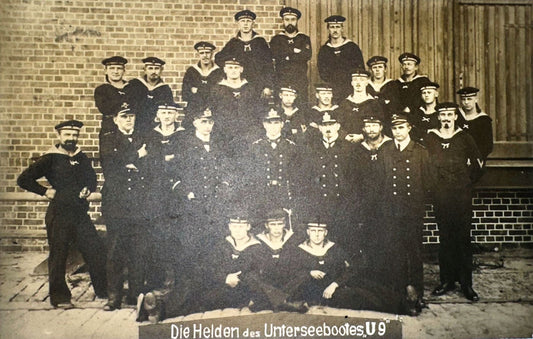 Germany Navy Post Card of Otto Weddigen and the Crew of the U-9 - Derrittmeister Militaria Group