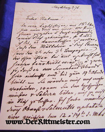 The Importance of Historical Documents: Graf von Blumenthal's Two-Page Letter - Derrittmeister Militaria Group
