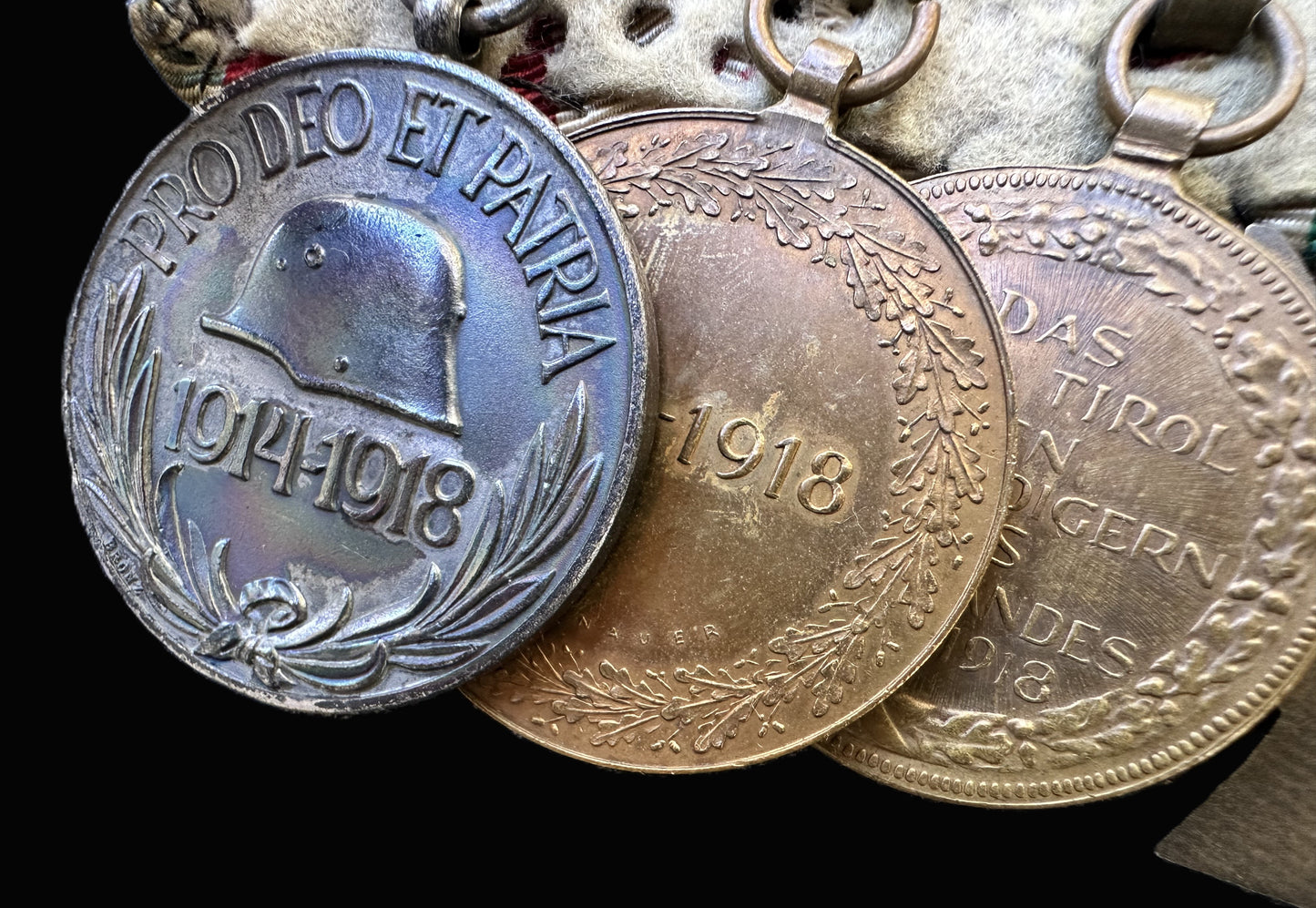 Imperial German and Austrian Multi-Medal Bar – Six Awards Including Iron Cross and Austrian Merit Medals