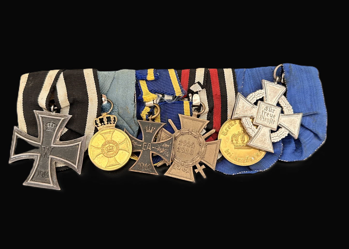 German Military Medal Bar with Six Awards – Exceptional Example of Late 19th and Early 20th Century Decorations