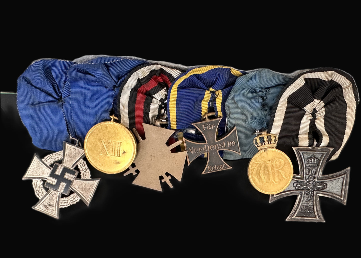 German Military Medal Bar with Six Awards – Exceptional Example of Late 19th and Early 20th Century Decorations