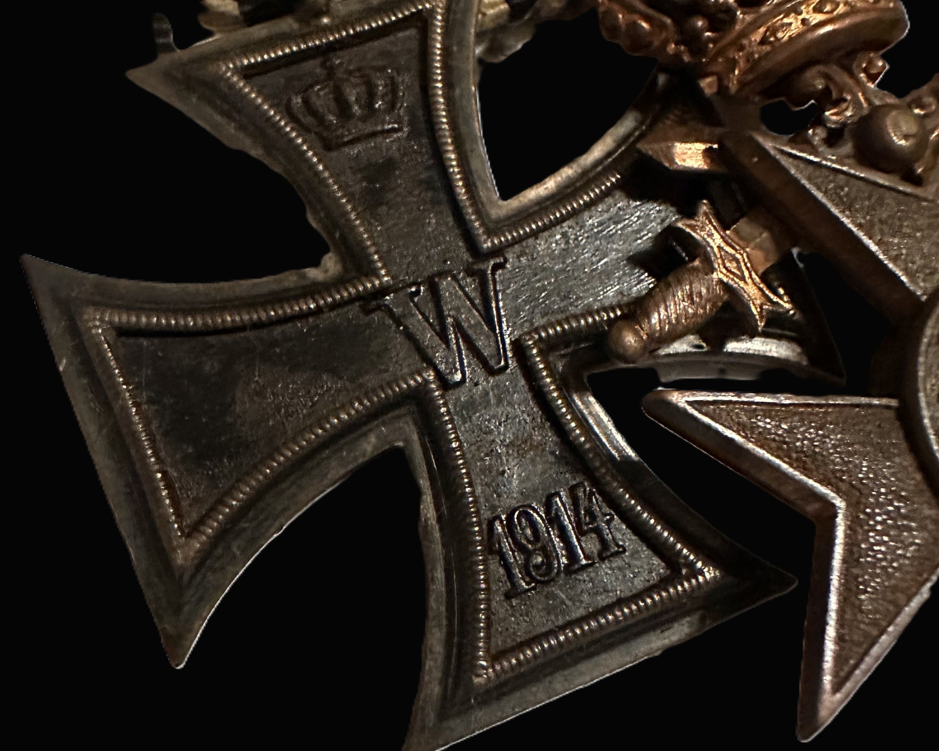 Imperial German Miniature Medal Bar With EK2, Bavaria &amp; Hungary