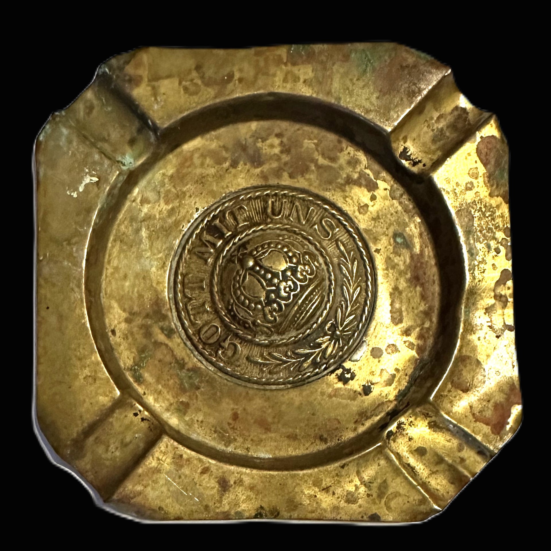 German Imperial Brass Ashtray with “GOTT MIT UNS” Insignia