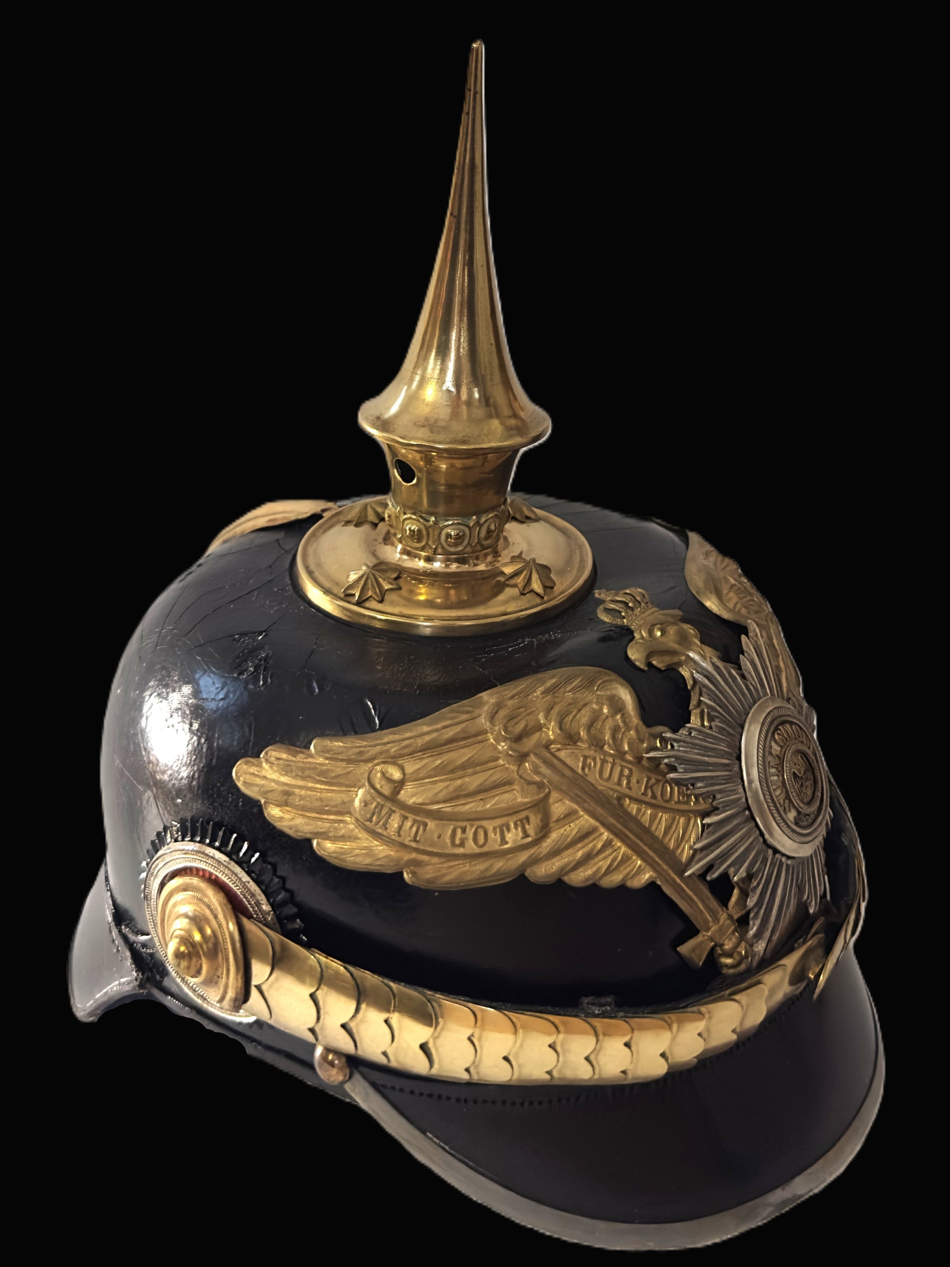 Preussen Garde Infantry Officer Pickelhaube Guard Star Plate Original