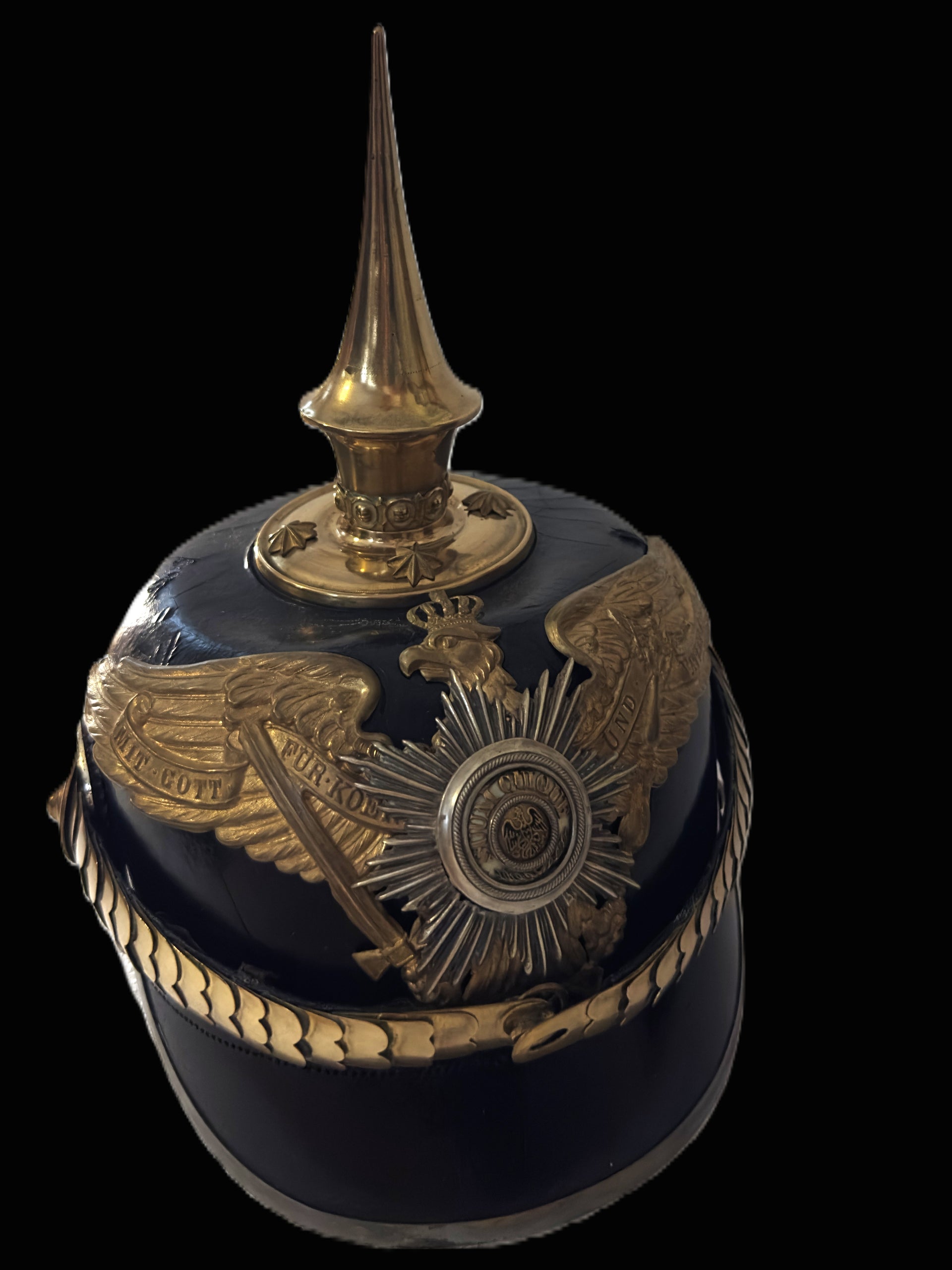 Preussen Garde Infantry Officer Pickelhaube Guard Star Plate Original