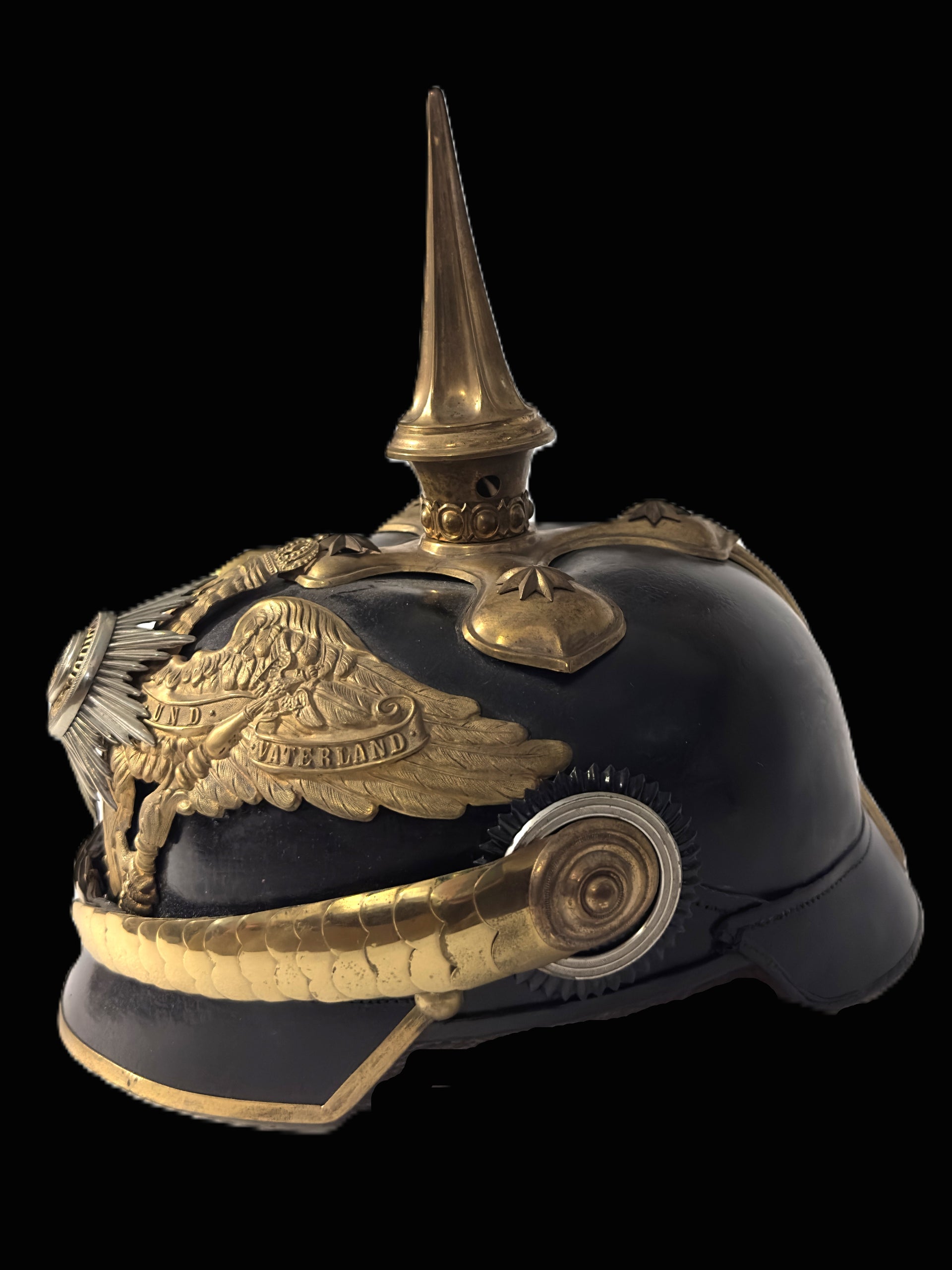 Preussen General Officer Pickelhaube Guard Star Plate Fluted Spike Original