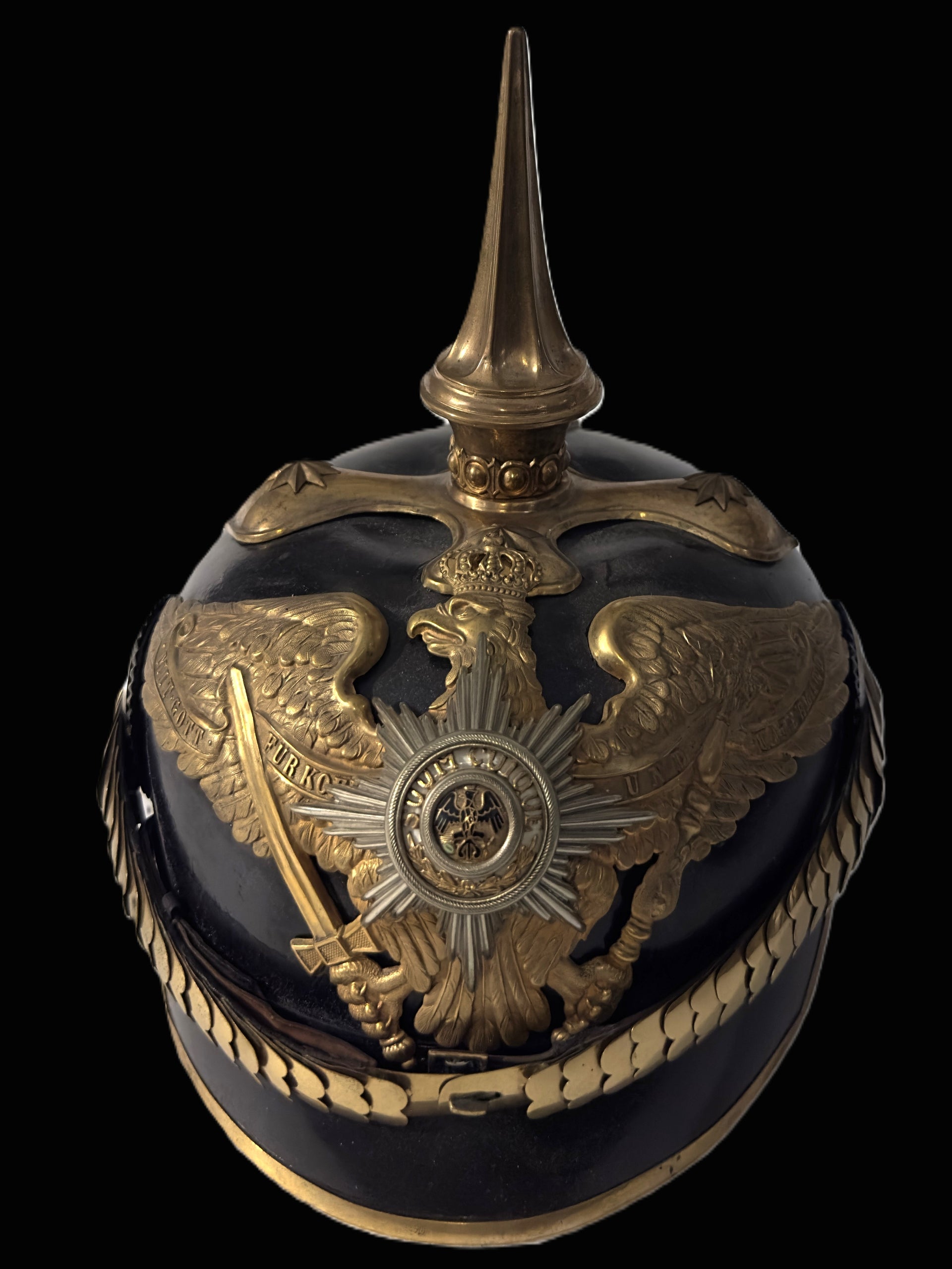 Preussen General Officer Pickelhaube Guard Star Plate Fluted Spike Original