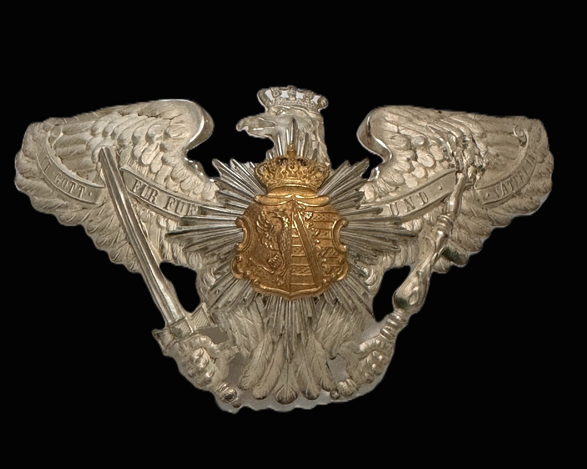 Imperial German Lippe-Detmold Flügeladjutant / Generaladjutant Wappen Helmet Plate